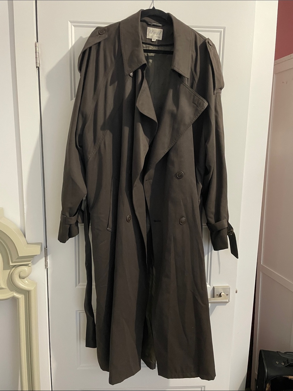 Women's Long Vintage Dark Brown Trench Coat